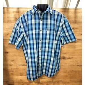 Carhartt Mens Relaxed Fit Short Sleeve Shirt XL - Blue Plaid